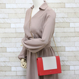 Celine Frame Evening Bag Red Leather Shoulder